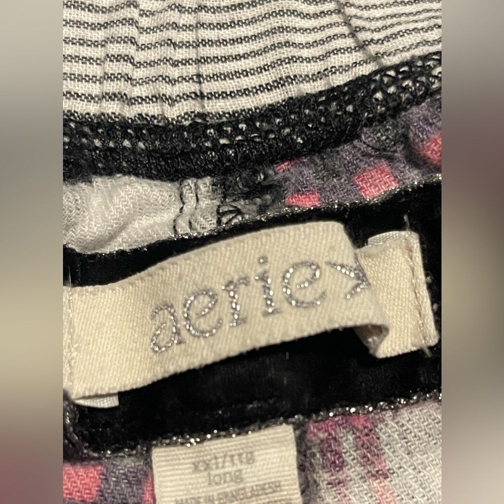 Aerie - Women’s pink / black patchwork plaid long cut pajama pants - Picture 4 of 8